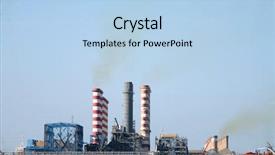  Presentation with power plant - Audience pleasing presentation theme consisting of blank photos over a purple backdrop and a wine colored foreground.