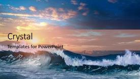  Presentation with stormy sea - Cool new presentation theme with desasters - stormy sea weather backdrop and a coral colored foreground