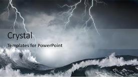  Presentation with weather - Beautiful PPT theme featuring desasters - stormy sea weather backdrop and a light gray colored foreground