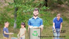  Presentation with recycling - Amazing slides having descartes - family collecting garbage outdoors recycling backdrop and a coral colored foreground
