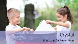  Presentation with kids sexual - Colorful theme enhanced with descartes - little kids throwing garbage backdrop and a light blue colored foreground