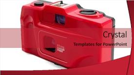  Presentation with camera film - Amazing PPT layouts having descartes - red compact film camera isolated backdrop and a  colored foreground