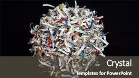  Presentation with black paper - Theme having descartes - shredded paper cuttings formed background and a gray colored foreground