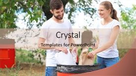  Presentation with garbage - Cool new presentation with descartes - young couple throwing garbage backdrop and a soft green colored foreground