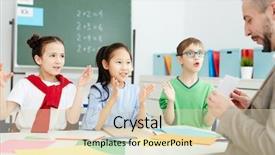  Presentation with cognitive development of high school learners - Colorful presentation theme enhanced with describing - clever learners of secondary school backdrop and a lemonade colored foreground