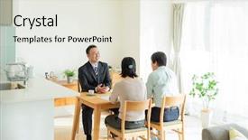  Presentation with aged - Cool new presentation design with description - businessman explaining to a middle-aged backdrop and a sky blue colored foreground