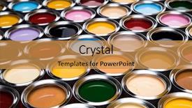  Presentation with energy drinks in metal cans - PPT layouts with description - group of tin metal cans background and a gold colored foreground