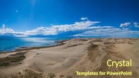  Presentation with mongol - Audience pleasing presentation consisting of desert - mongol els sand dunes backdrop and a violet colored foreground