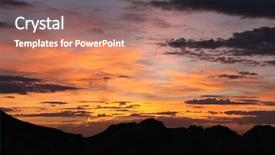  Presentation with nevada desert - Beautiful PPT theme featuring sunrise desert - predawn glow at nevada's red backdrop and a coral colored foreground