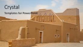  Presentation with saudi arabia - Cool new presentation theme with desert - streets of the old city backdrop and a light blue colored foreground