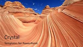  Presentation with arizona desert - Cool new PPT theme with desert - wave arizona canyon rock formation backdrop and a coral colored foreground