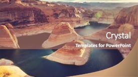  Presentation with beautiful landscapes - Cool new slides with desert area - powell lake at sunruse beautiful backdrop and a coral colored foreground