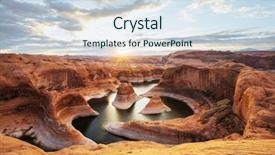  Presentation with reflection - Theme with desert area - reflection canyon in powell lake background and a sky blue colored foreground