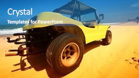  Presentation with plain blue clear sky - Amazing presentation having desert buggy in desert sand backdrop and a teal colored foreground