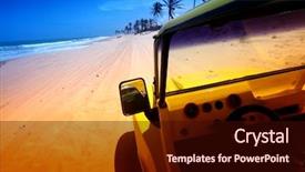  Presentation with rally car - Cool new PPT layouts with car rally - desert buggy backdrop and a yellow colored foreground