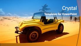  Presentation with desert - Cool new presentation design with desert buggy backdrop and a teal colored foreground