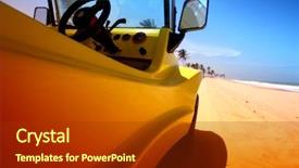  Presentation with rally car - Beautiful presentation theme featuring car rally - desert buggy backdrop and a tawny brown colored foreground