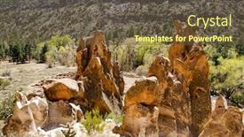  Presentation with rocks - Cool new slide deck with desert-canyon-and-rocks backdrop and a tawny brown colored foreground