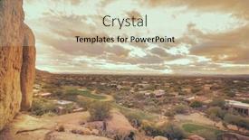  Presentation with community - PPT theme having desert-community-landscape-of-north background and a mint green colored foreground