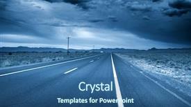  Presentation with fantasy - PPT theme having desert drive with stormy sky background and a ocean colored foreground