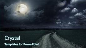  Presentation with illuminated - Presentation theme consisting of desert fantasy - countryroad night bright illuminated large background and a wine colored foreground