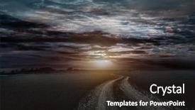  Presentation with illuminated - Cool new slides with desert fantasy - countryroad night bright illuminated large backdrop and a tawny brown colored foreground