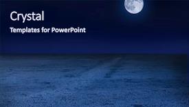  Presentation with rise - PPT theme featuring desert fantasy - moon rise over dry lake background and a navy blue colored foreground