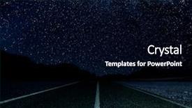  Presentation with desert night sky - Presentation with desert fantasy - road at night background and a black colored foreground