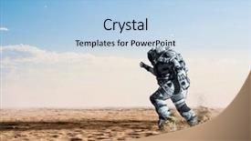  Presentation with spaceman - Audience pleasing slide deck consisting of desert fantasy - spaceman running fast mixed media backdrop and a  colored foreground