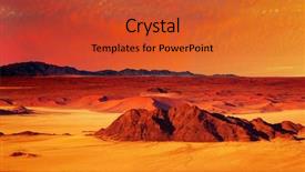  Presentation with fantasy - Presentation theme having desert fantasy with red sunset background and a red colored foreground