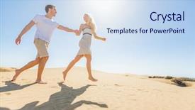  Presentation with honeymoon - PPT theme with desert free - sun beach summer vacation couple background and a sky blue colored foreground