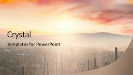  Presentation with saguaro - Audience pleasing slides consisting of desert garden - saguaro cactus at sunset backdrop and a lemonade colored foreground