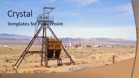  Presentation with gold mining - Presentation theme with desert ghost town mining shaft background and a light blue colored foreground