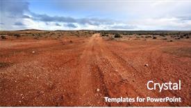  Presentation with australian outback - Presentation having desert horizon - track in the australian outback background and a tawny brown colored foreground
