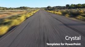  Presentation with car racing - Slide deck enhanced with desert in california a car background and a dark gray colored foreground