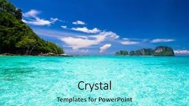  Presentation with paradise island - Cool new presentation design with desert island blue paradise backdrop and a arctic colored foreground