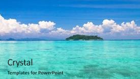  Presentation with heaven - Presentation design featuring desert island heaven on earth background and a  colored foreground