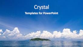  Presentation with marine - Theme featuring desert island marine fantasy background and a ocean colored foreground