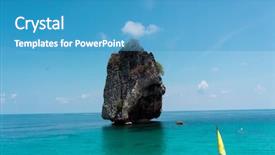  Presentation with marine - PPT theme featuring desert island marine fantasy background and a  colored foreground