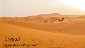  Presentation with camel caravan - Amazing slide set having sand dunes in merzouga morocco backdrop and a gold colored foreground