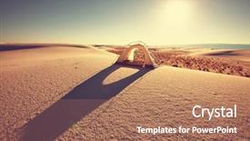  Presentation with usa - Colorful presentation theme enhanced with desert tent - white sands park in usa backdrop and a coral colored foreground