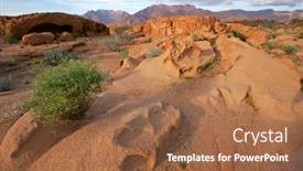  Presentation with landscape desert - Presentation design enhanced with desert landscape at sunrise brandberg mountain namibia background and a tawny brown colored foreground