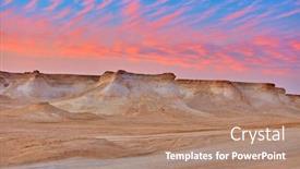  Presentation with landscape desert - Slide deck with desert-landscape-at-sunset background and a coral colored foreground