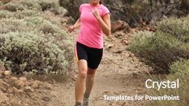  Presentation with running shoes - Colorful PPT theme enhanced with desert landscape in cross country backdrop and a coral colored foreground