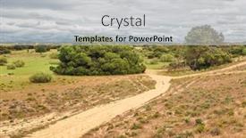  Presentation with landscape desert - Cool new slide deck with desert-landscape-near-meia-praia backdrop and a light gray colored foreground