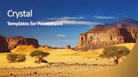  Presentation with landscape desert - Slide deck consisting of desert landscape with dunes background and a ocean colored foreground