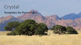  Presentation with landscape desert - Cool new presentation theme with desert landscape with grasses backdrop and a light blue colored foreground