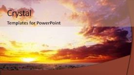  Presentation with landscape desert - Audience pleasing theme consisting of desert landscape with sanset sky backdrop and a coral colored foreground