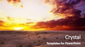  Presentation with desert night sky - Cool new theme with desert landscape with sanset sky backdrop and a tawny brown colored foreground