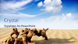  Presentation with landscape desert - Slide deck having desert-landscape background and a sky blue colored foreground